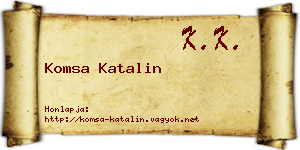 Komsa Katalin névjegykártya